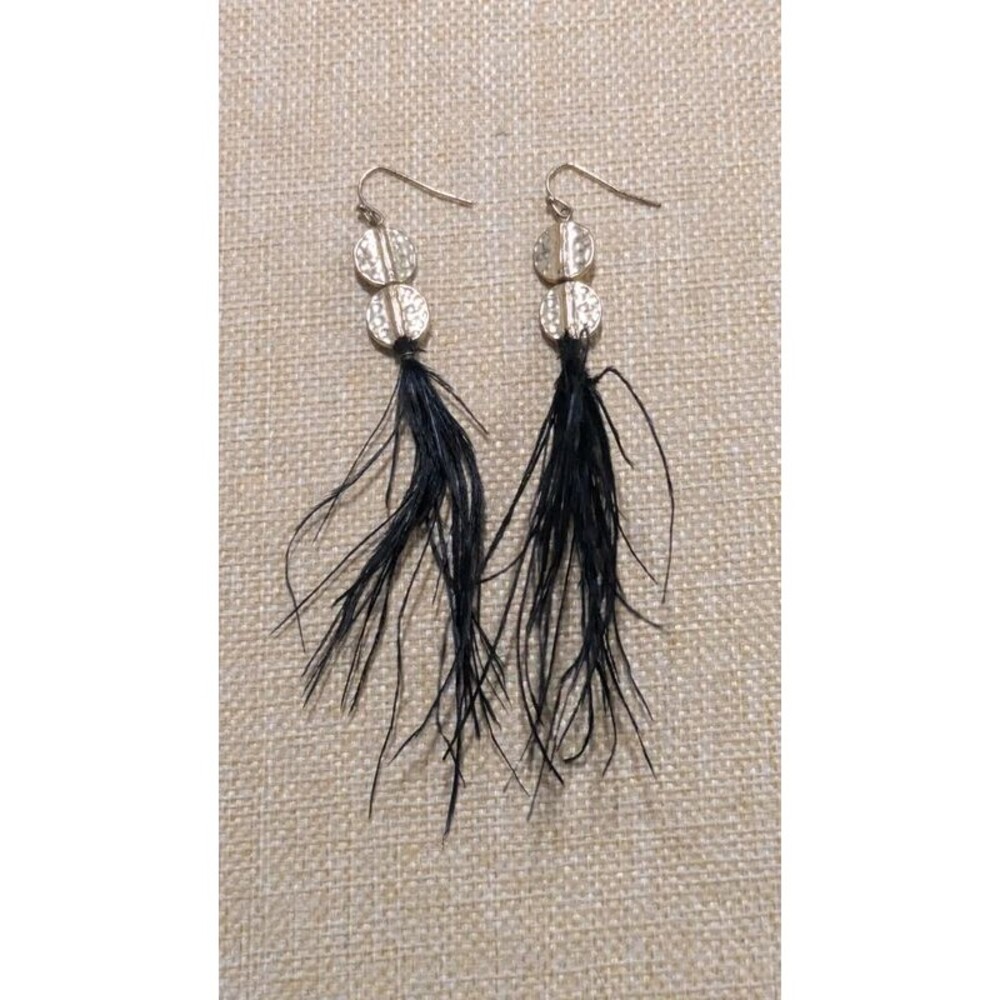 Feather pierced earrings